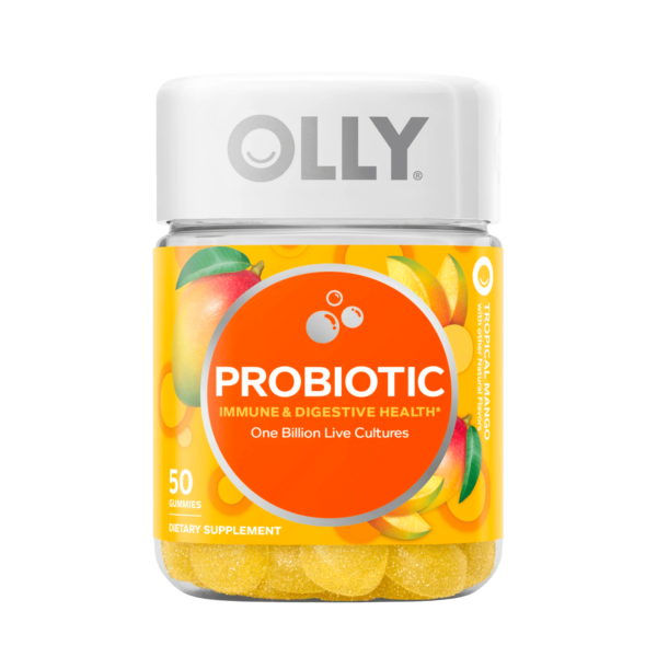 OLLY Probiotic Gummy, Immune & Digestive Health, Probiotic Supplement, Mango, 50 Ct