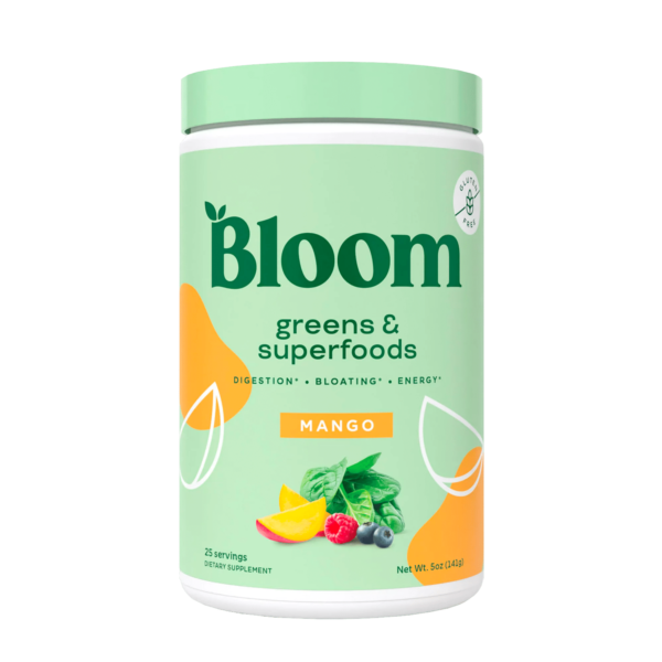 Bloom Nutrition Greens & Superfoods Powder, Mango, 25 Servings