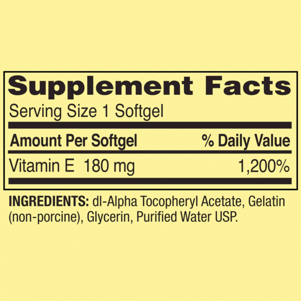 Spring Valley Vitamin E Dietary Supplement, 180 mg, 500 count - Image 2