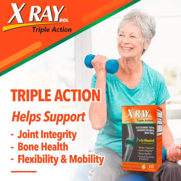 XRay Triple Action Joint Health Supplement with Vitamin D, 60 Count - Image 4